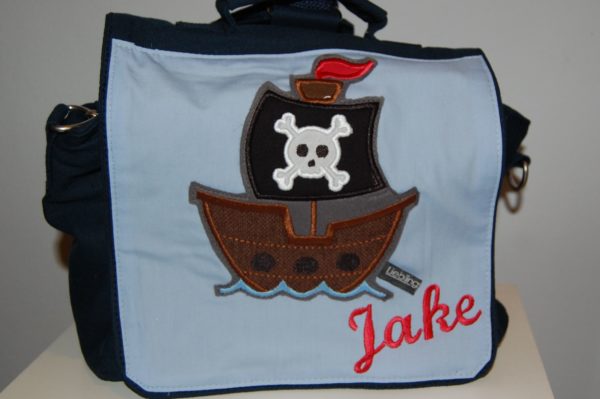 Kindergartentasche mit Piratenschiff und Namen