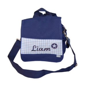 Kita-Tasche mit Namen blau von Lieblingsstücke