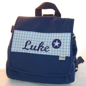 Kindergartentasche mit Namen blau von Lieblingsstücke