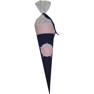Schultüte Stern mit Namen in blau und rosa von Lieblingsstücke