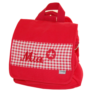 Kindergartentasche mit Namen und Stern in rot von Lieblingsstücke