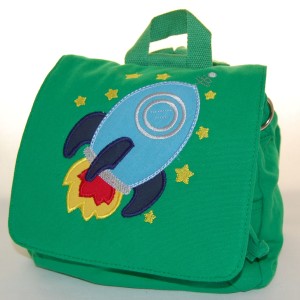 Kindergartentasche Rakete grasgrün hellgrün apfelgrün