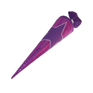 Lieblingsstücke Glitzer Schultüte in lila violette. Schultüte mit gesticktem Stern. Auf Wunsch mit gesticktem Namen.h a
