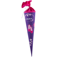 aus Stoff Schultüte mit Namen Ballerina rosa 