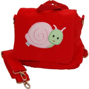 Kindergartentasche mit Namen und Schnecke