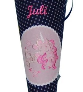 Schultüte mit Namen und Einhorn aus Stoff von Lieblingsstücke 4330
