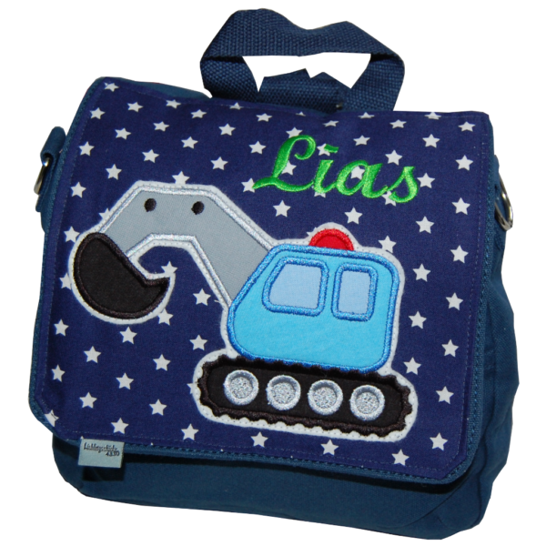 Kindergartentasche mit Bagger und Namen von Lieblingsstücke 4330