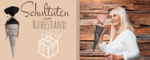 Geschenk zum Renteneintritt. Kleine Schultüte