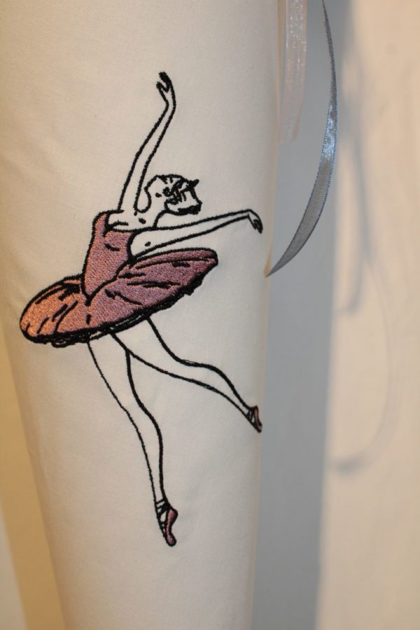 Schultüte mit Ballerina und Namen in Rosa, Weiß und Grau - Image 5