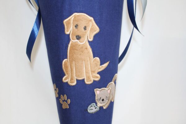 Schultüte mit Hund und Katze